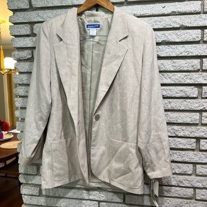 NWT Pendleton tan vintage style blazer USA linen blend medium